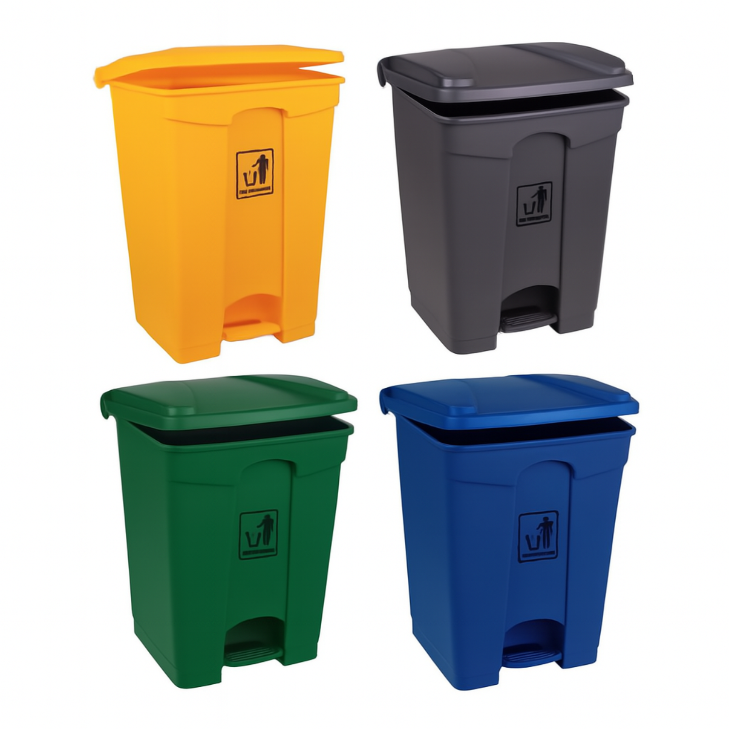 Zidello 50L Plastic Pedal Bin (16cm x 24cm x 16cm) – Durable Foot-Operated Dustbin for Home, Kitchen & Office